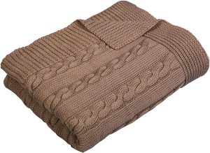 Turkish cotton brown knit throw blanket gift for homemakers gift idea for women