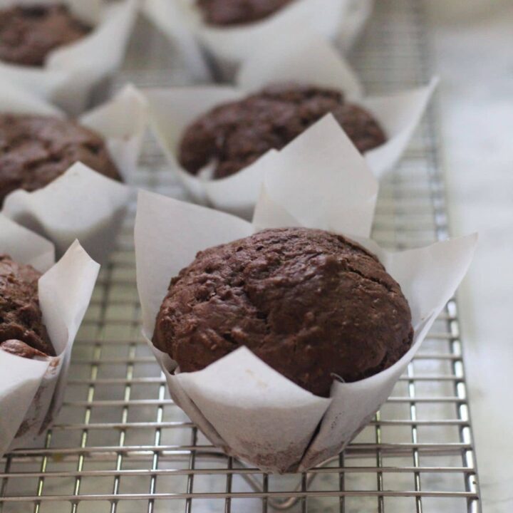 Leftover Oatmeal Chocolate Muffins