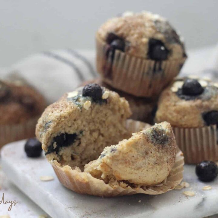 Leftover Oatmeal Blueberry Muffins